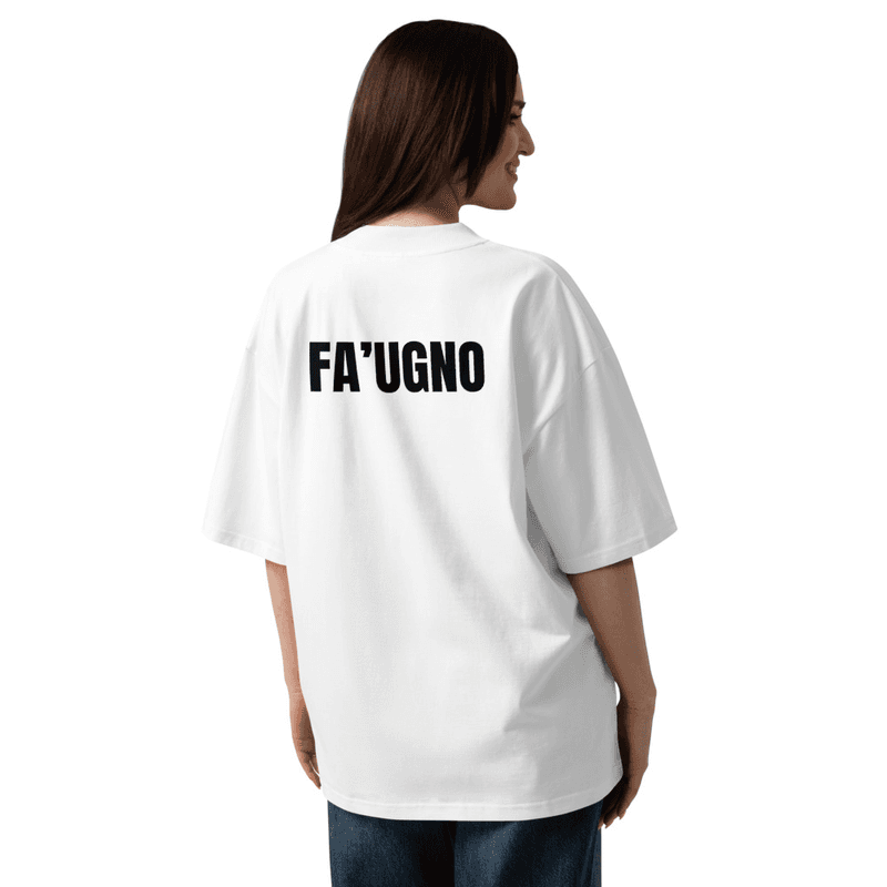 Maglietta BLESSUD "FA'UGNO" — vista mockup