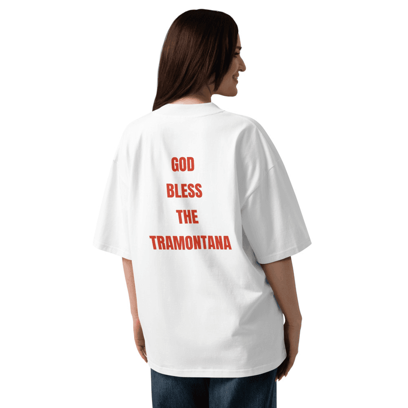 Maglietta BLESSUD "GOD BLESS THE TRAMONTANA" — vista mockup